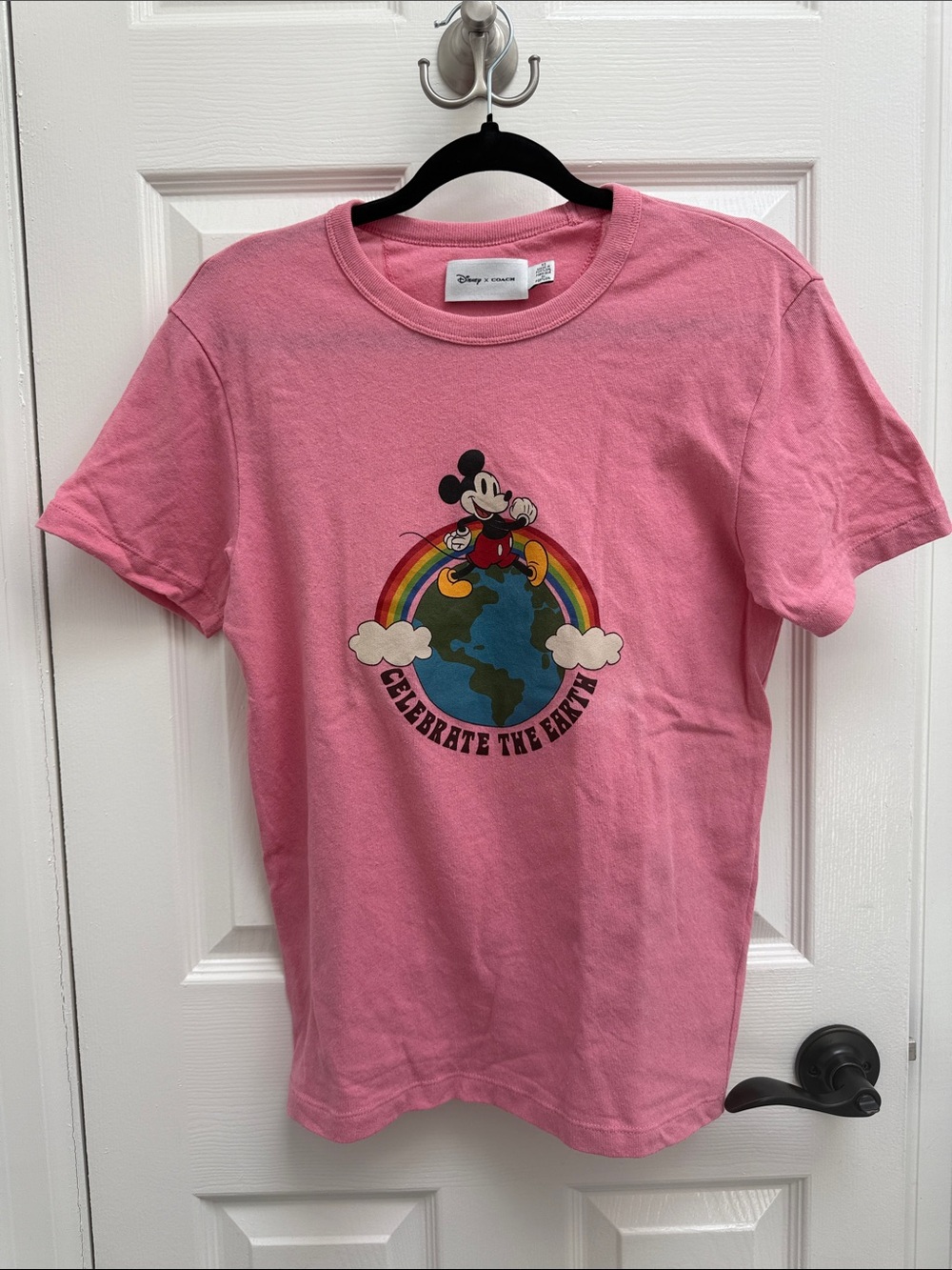 Disney x Coach Mickey Mouse Rainbow Earth Graphic Tee